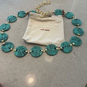 Cult Gaia Turquoise and Gold Belt